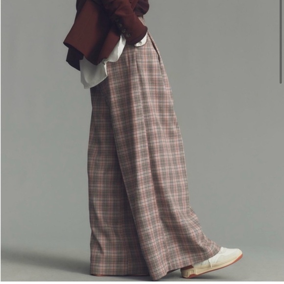 Maeve Pants - Anthropologie Maeve Wide Leg Plaid Trouser Pant NWT size 8